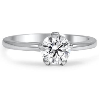 Custom Sculpted Five Prong Diamond Ring