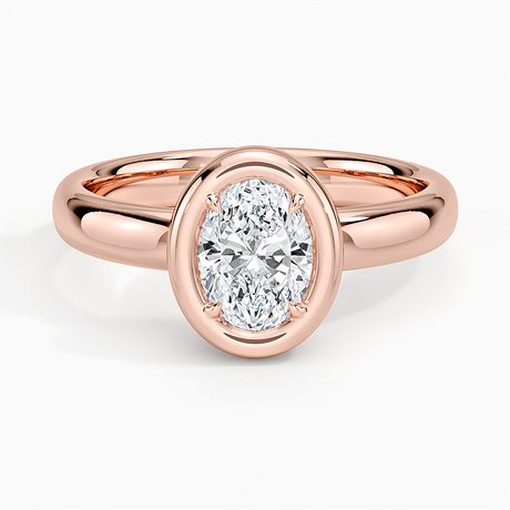 14K Rose Gold Andrea Bezel Prong Ring