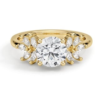 Custom Petal-Inspired Marquise Diamond Ring