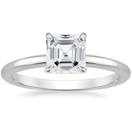 18K White Gold Elodie Ring with Crescent Diamond Ring