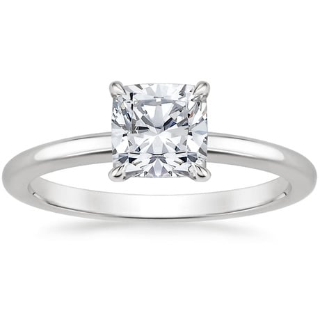 18K White Gold Elodie Ring with Crescent Diamond Ring