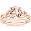 14KR Morganite Budding Willow Bridal Set, smalltop view