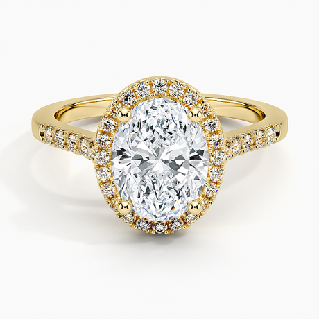 18K Yellow Gold Odessa Halo Diamond Ring (1/5 ct. tw.)