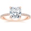 14K Rose Gold Viviana Half Coverage Diamond Ring, smalltop view
