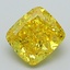 2.64 Ct. Fancy Vivid Yellow Cushion Lab Grown Diamond