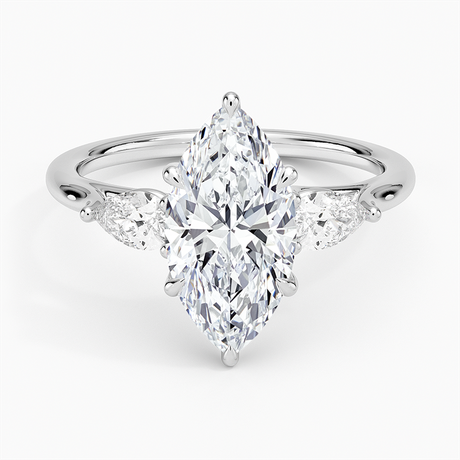 Platinum Luxe Delilah Three Stone Pear Diamond Ring