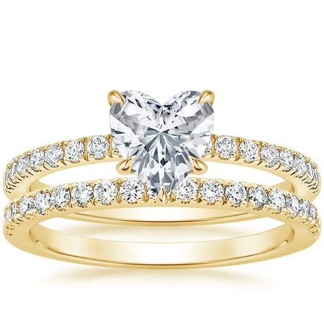 18K Yellow Gold Bliss Diamond Ring (1/6 ct. tw.) with Bliss Diamond Ring (1/5 ct. tw.)