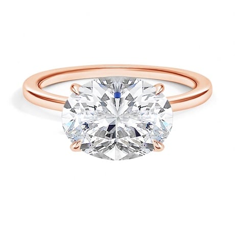 14K Rose Gold Perfect Fit East-West Solitaire Ring