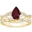 18K Yellow Gold Garland Diamond Ring with Winding Willow Diamond Ring