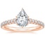 14K Rose Gold Chantal Diamond Ring, smalltop view
