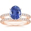 14K Rose Gold Six Prong Petite Shared Prong Diamond Bridal Set