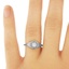 The Daisy Ring, smalltop view on a hand