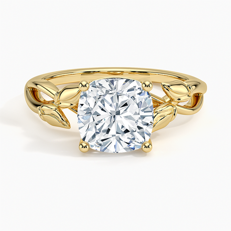 18K Yellow Gold Budding Willow Solitaire Ring