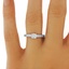 The Larkin Ring, smalltop view on a hand