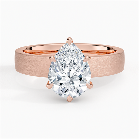 14K Rose Gold Peyton 4mm Satin Finish Solitaire Ring
