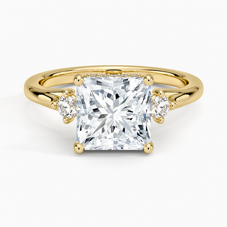Floating Stone Diamond Engagement Ring