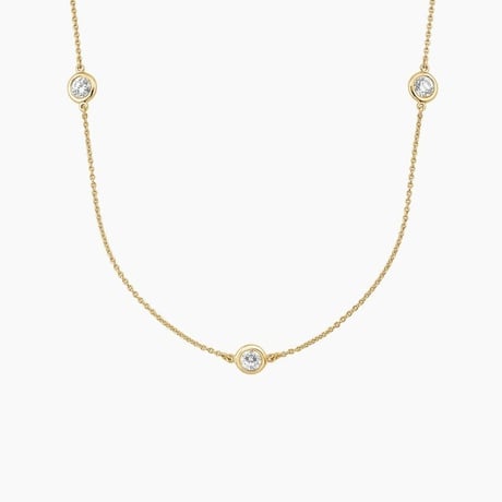 Five Stone Bezel Strand 18 in. Diamond Necklace