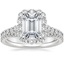 18K White Gold Lotus Flower Diamond Ring with Side Stones (3/4 ct. tw.) with Flair Diamond Ring (1/6 ct. tw.)