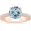 14K Rose Gold Sienna Half Coverage Diamond Ring, smalltop view