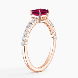 Beatrice Lab Grown Ruby and Diamond Ring (1/4 ct. tw.)