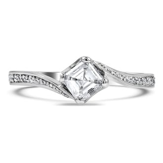 Custom Curved Compass Set Diamond Ring