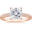 14K Rose Gold Hudson Engraved Diamond Ring, smalltop view