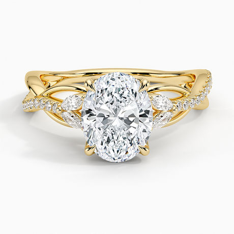 18K Yellow Gold Garland Diamond Ring