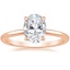 14K Rose Gold Secret Halo Diamond Ring, smalltop view