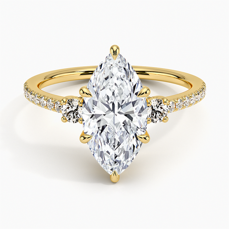 18K Yellow Gold Lyra Three Stone Diamond Ring (1/4 ct. tw.)