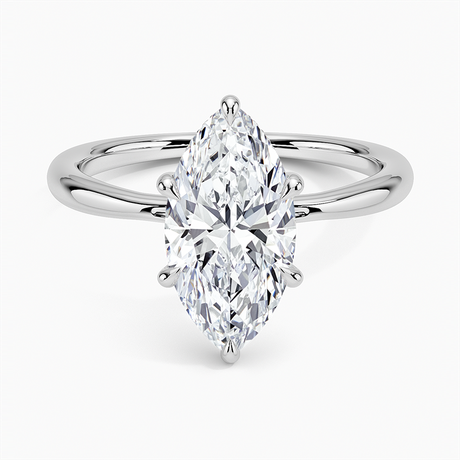 18K White Gold Freesia Hidden Halo Diamond Ring