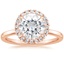 14K Rose Gold Vienna Halo Diamond Ring, smalltop view
