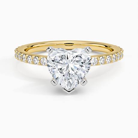 18K Yellow Gold Petite Shared Prong Three-Quarter Coverage Diamond Ring (1/3 ct. tw.)