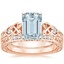 14KR Aquamarine Aberdeen Diamond Bridal Set, smalltop view