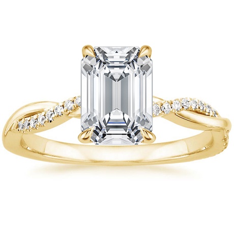 18K Yellow Gold Petite Twisted Vine Diamond Bridal Set (1/4 ct. tw.)