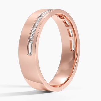 Austin Baguette Lab Diamond 5.5mm Wedding Ring