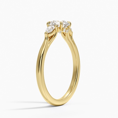 Floating Three Stone Pear Diamond Ring