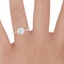 14K Rose Gold Perfect Fit Half Coverage Hidden Halo Diamond Ring (1/5 ct. tw.), smallzoomed in top view on a hand