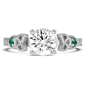 Custom Celtic Emerald and Diamond Ring