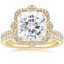 18KY Moissanite Reina Diamond Ring with Luxe Ballad Diamond Ring (1/4 ct. tw.), smalltop view