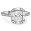 Custom Baguette and Pave Diamond Halo Ring