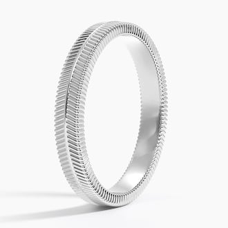 Dezi Herringbone 3mm Ring in Platinum
