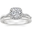Platinum Petite Twisted Vine Halo Diamond Ring (1/4 ct. tw.) with Petite Comfort Fit Wedding Ring