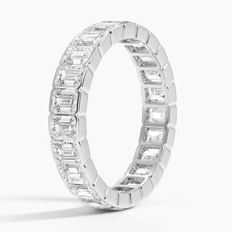 Semi-Bezel Emerald Cut Eternity Lab Diamond Ring (3 ct. tw.) in Platinum