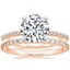 14K Rose Gold Delicate Shared Prong Diamond Ring with Luxe Petite Shared Prong Diamond Ring (3/8 ct. tw.)