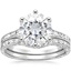 18KW Moissanite Contoured Hudson Bridal Set, smalltop view
