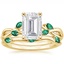18KY Moissanite Willow Bridal Set With Lab Emerald Accents, smalltop view
