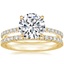 18K Yellow Gold Delicate Amelie Diamond Ring with Bliss Diamond Ring (1/5 ct. tw.)
