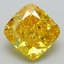 2.90 Ct. Fancy Vivid Yellow Cushion Lab Grown Diamond