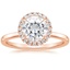 14K Rose Gold Vienna Halo Diamond Ring, smalltop view