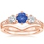 14K Rose Gold Three Stone Hudson Diamond Ring (1/3 ct. tw.) with Chevron Ring